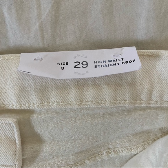 LOFT White High-Waisted Straight Jeans - Picture 3 of 10